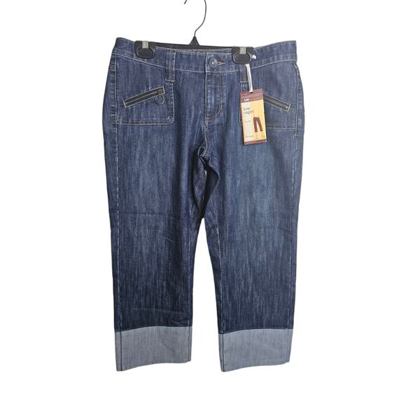 Lee One True Fit Low Capri Cuffed Women's Size 6 NWT SAMPLE Dark Blue - Picture 1 of 10